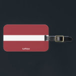 Latvia National Flag Patriotic Luggage Tag<br><div class="desc">Latvia National Flag Patriotic Luggage Tag with the Latvia flag printed over the one side of the tag. Country name written with the vibrant font is integrated in the design on the bottom. Text is fully customisable using "Customise it!" feature. Other side of the tag is reserved for your information....</div>