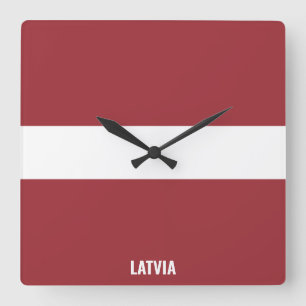 Latvia National Flag Patriotic Square Wall Clock