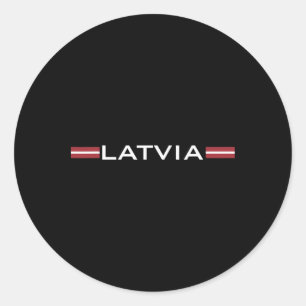 Latvia National Flag Sporty Jersey Style Classic Round Sticker