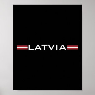 Latvia National Flag Sporty Jersey Style Poster