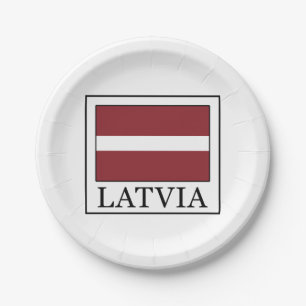 Latvia Paper Plate