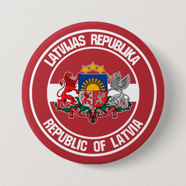 Latvia Round Emblem 7.5 Cm Round Badge (Front)
