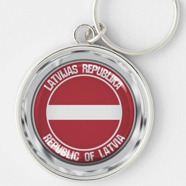 Latvia Round Emblem Key Ring (Front)