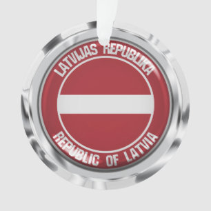 Latvia Round Emblem Ornament