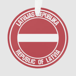 Latvia Round Emblem Ornament