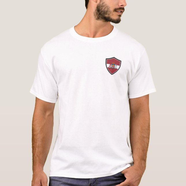 Latvia shield flag-coat arms T-Shirt (Front)