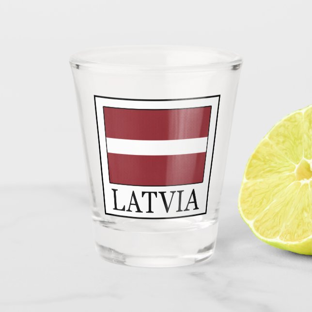 Latvia Shot Glass (Front)