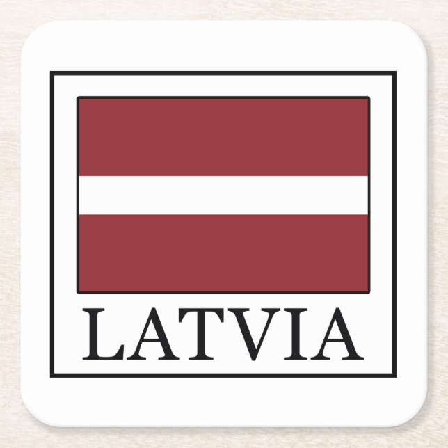 Latvia Square Paper Coaster (Front)