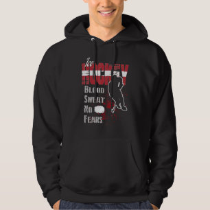 Latvia Supporter Blood Sweat No Fears Ice Hockey Hoodie