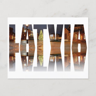 Latvia text with Dome Square with Christmas tree Postcard