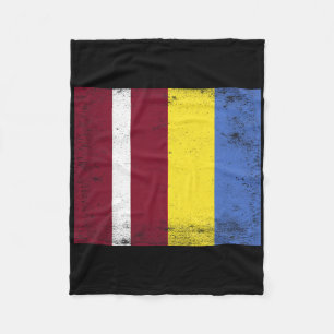 Latvia Ukraine Flag Design Pride Latvian Ukranian Fleece Blanket