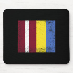 Latvia Ukraine Flag Design Pride Latvian Ukranian Mouse Pad