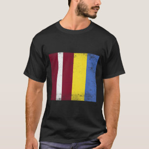 Latvia Ukraine Flag Design Pride Latvian Ukranian T-Shirt