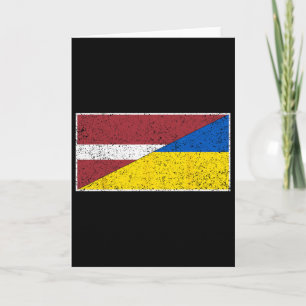 Latvia Ukraine Flag Latvian Ukrainian Nationality Card