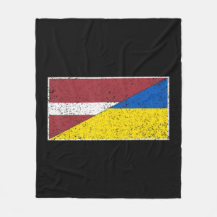 LATVIA UKRAINE FLAG LATVIAN UKRAINIAN NATIONALITY FLEECE BLANKET