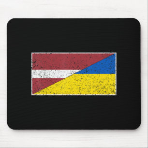 LATVIA UKRAINE FLAG LATVIAN UKRAINIAN NATIONALITY MOUSE PAD