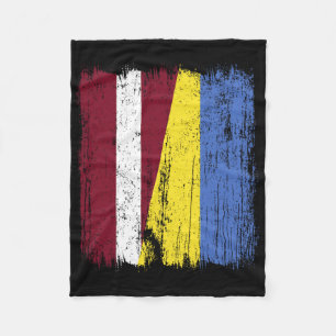 Latvia Ukraine Half Flag Latvian Ukrainian Heritag Fleece Blanket