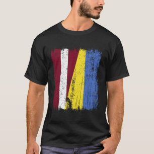 Latvia Ukraine Half Flag Latvian Ukrainian Heritag T-Shirt