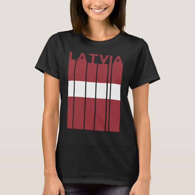 Latvia  Vintage Latvia Flag Latvian Flag T-Shirt (Front)