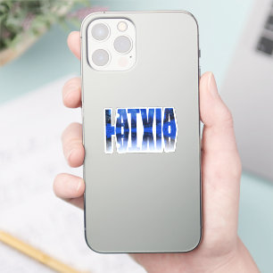 Latvia winter night text with reflection