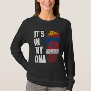 Latvian And Mongolian Mix DNA Heritage Flag T-Shirt