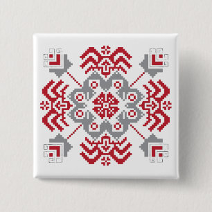 Latvian Auseklis Folk art geometric medallion 15 Cm Square Badge