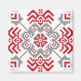 Latvian Auseklis Folk art geometric medallion Magnet