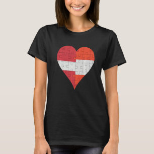 Latvian Austrian Flag Heart T-Shirt