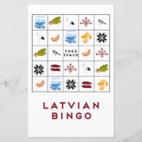 Latvian Bingo Card Version 6