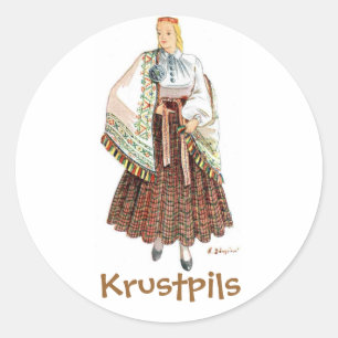 Latvian costume sticker (Krustpils)