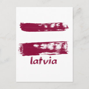 Latvian flag design postcard