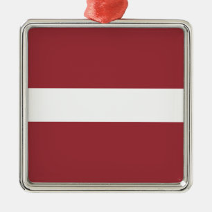 Latvian Flag (Latvia) Metal Tree Decoration