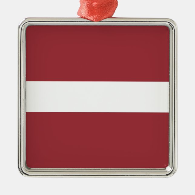Latvian Flag (Latvia) Metal Tree Decoration (Front)