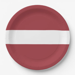 Latvian Flag (Latvia) Paper Plate