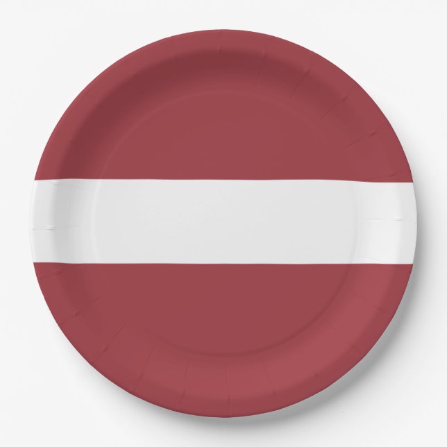 Latvian Flag (Latvia) Paper Plate (Front)