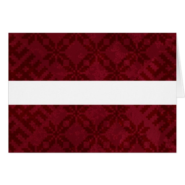 Latvian Flag with Auseklis Pattern (Front Horizontal)