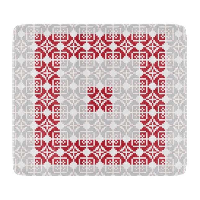 Latvian Morning SUN geometric pattern I Cutting Board (Front)