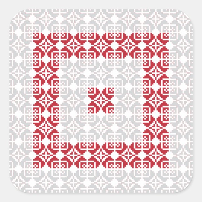 Latvian Morning SUN geometric pattern I Square Sticker (Front)