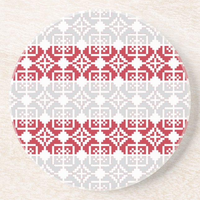 Latvian Morning SUN geometric pattern II Coaster (Front)