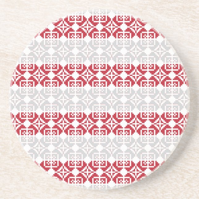 Latvian Morning SUN geometric pattern II Coaster (Front)