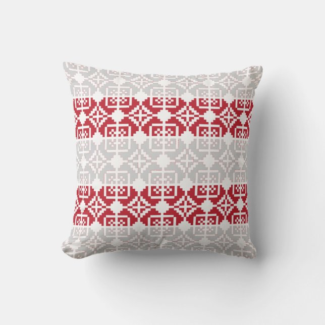 Latvian Morning SUN geometric pattern II Cushion (Front)