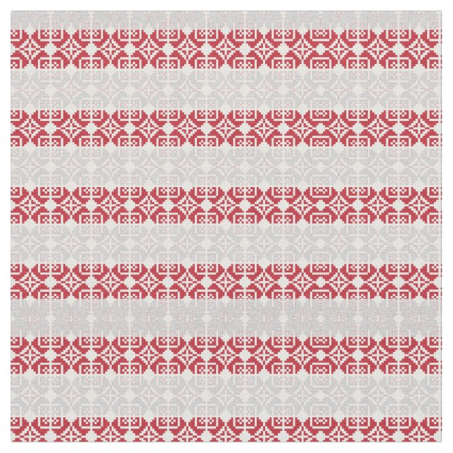 Latvian Morning SUN geometric pattern II Fabric (Close Up)