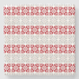 Latvian Morning SUN geometric pattern II Stone Coaster