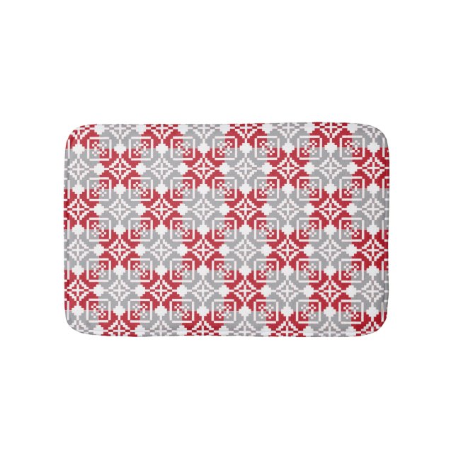 Latvian Morning SUN geometric pattern III Bath Mat (Front)