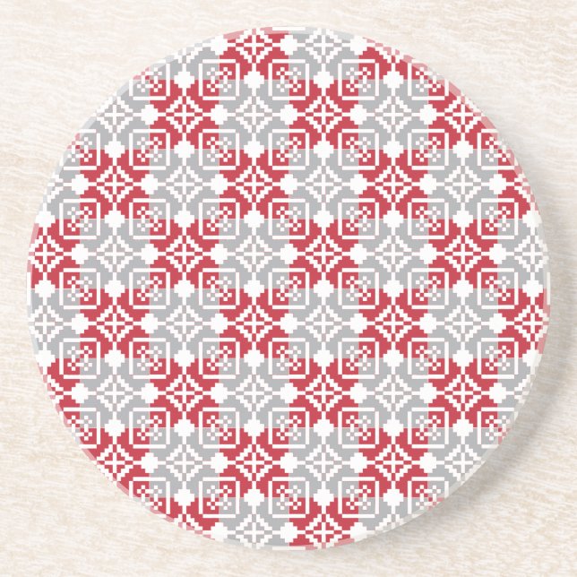 Latvian Morning SUN geometric pattern III Coaster (Front)