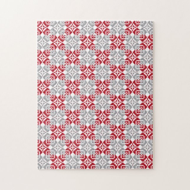 Latvian Morning SUN geometric pattern III Jigsaw Puzzle (Vertical)