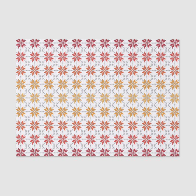 Latvian Morning SUN geometric pattern IV Tissue Paper (Front)
