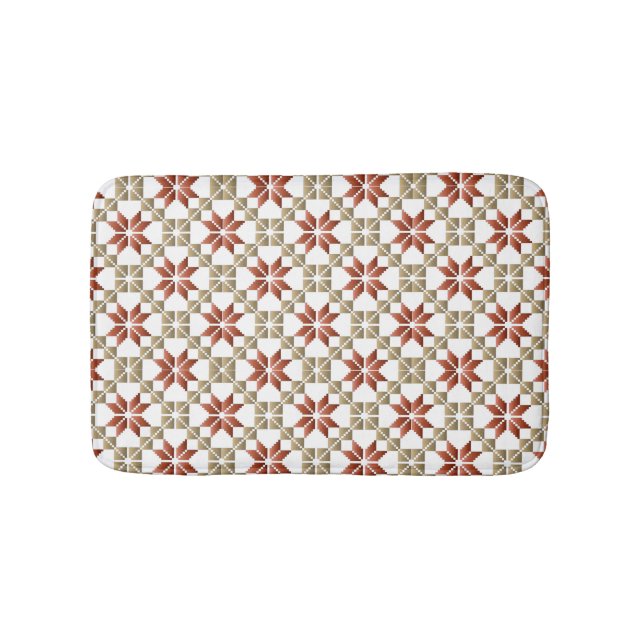 Latvian Morning SUN geometric pattern IX Bath Mat (Front)