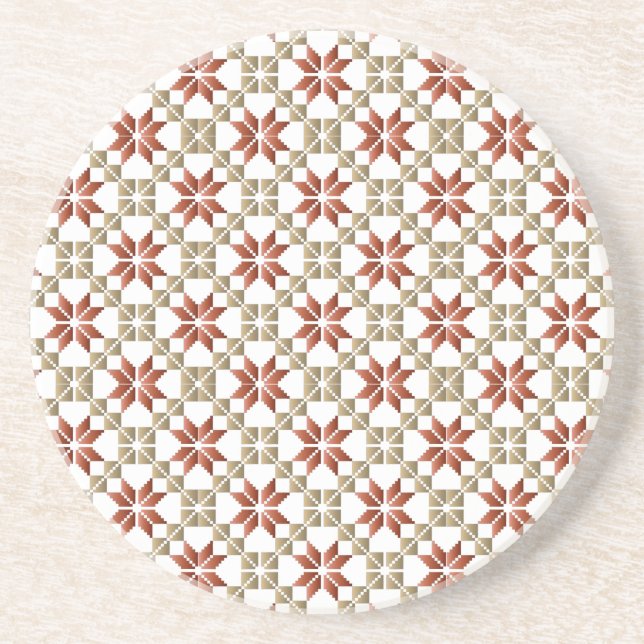 Latvian Morning SUN geometric pattern IX Coaster (Front)