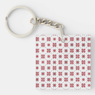 Latvian Morning SUN geometric pattern V Key Ring
